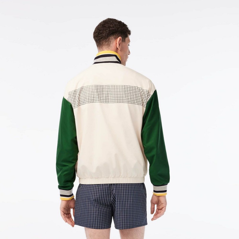 Men's Lacoste Track Jackets White Green | KWJ957028