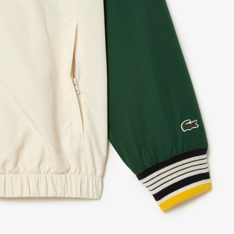 Men's Lacoste Track Jackets White Green | KWJ957028