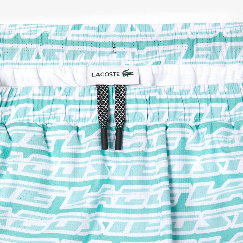 Men's Lacoste Two-Tone Print Swim Trunks Green Light Green | VZM480362