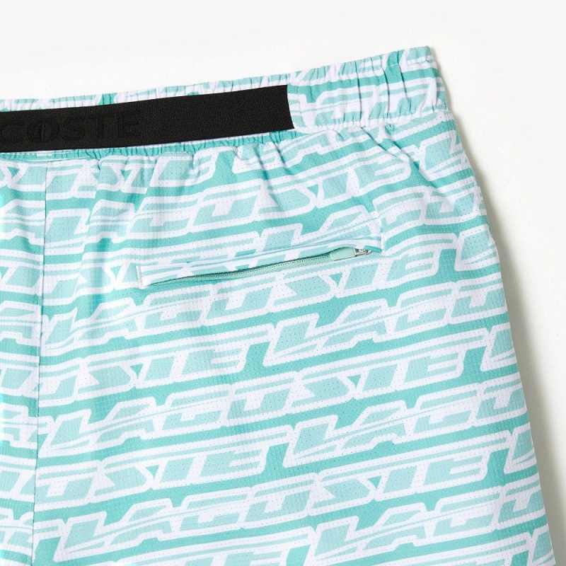 Men's Lacoste Two-Tone Print Swim Trunks Green Light Green | VZM480362