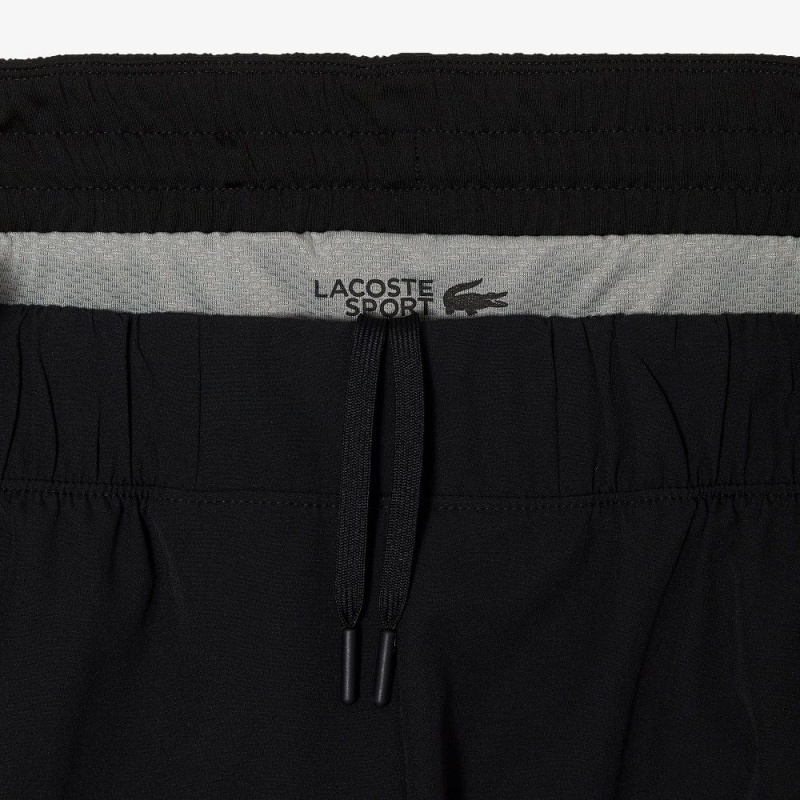 Men's Lacoste Two-Tone SPORT Lined Shorts Black Grey Chine | NEH957346