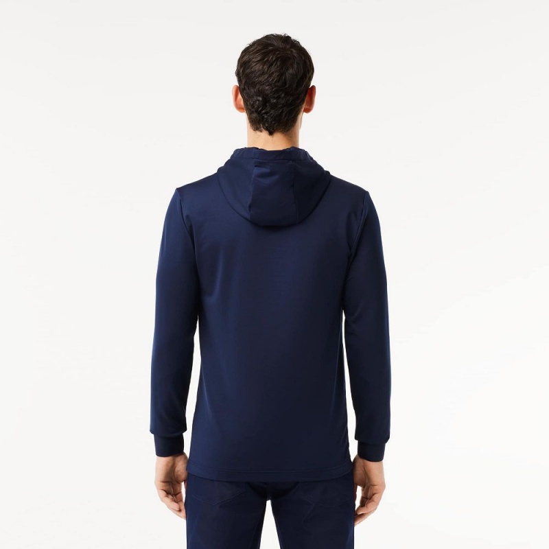 Men's Lacoste Ultra-Dry Golf Hoodie Navy Blue | TXE726134