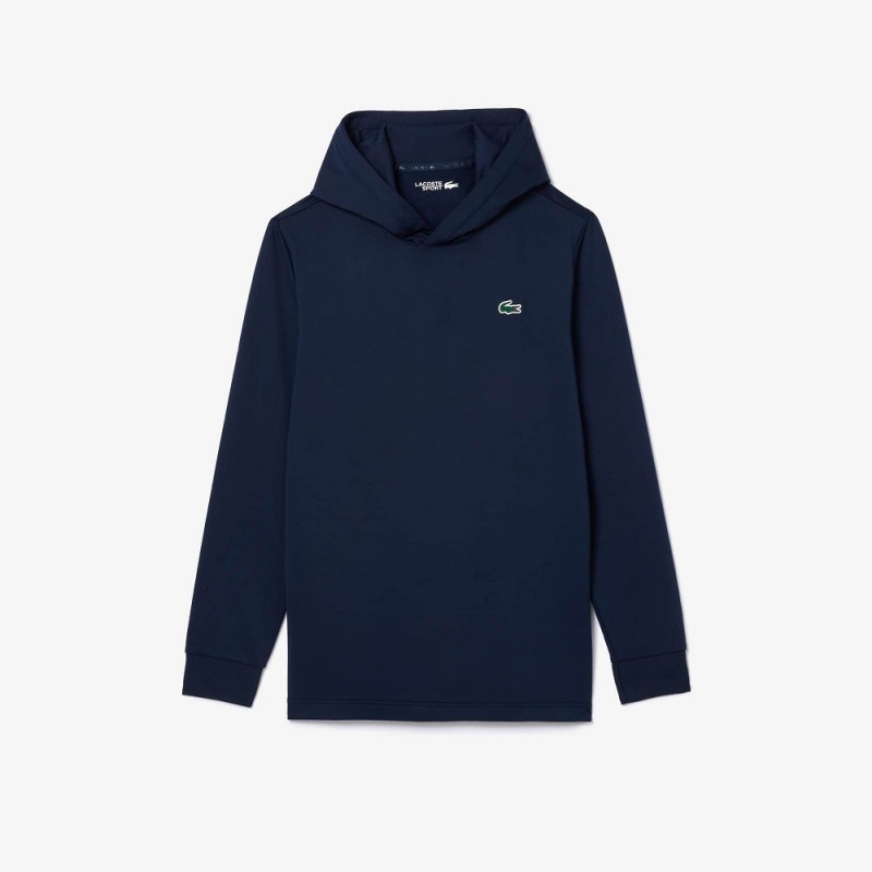 Men's Lacoste Ultra-Dry Golf Hoodie Navy Blue | TXE726134