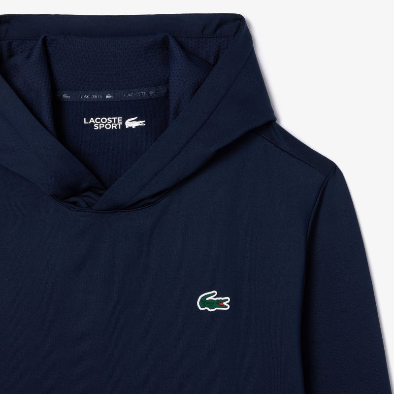 Men's Lacoste Ultra-Dry Golf Hoodie Navy Blue | TXE726134