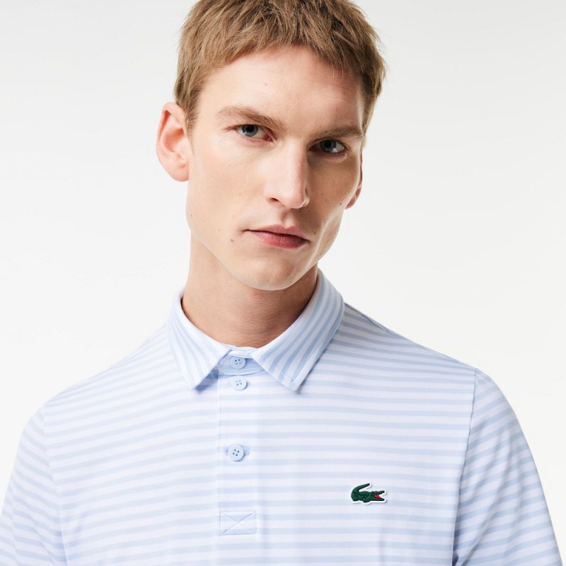 Men's Lacoste Ultra-Dry Golf Polo Shirts Light Blue White | HKB107468