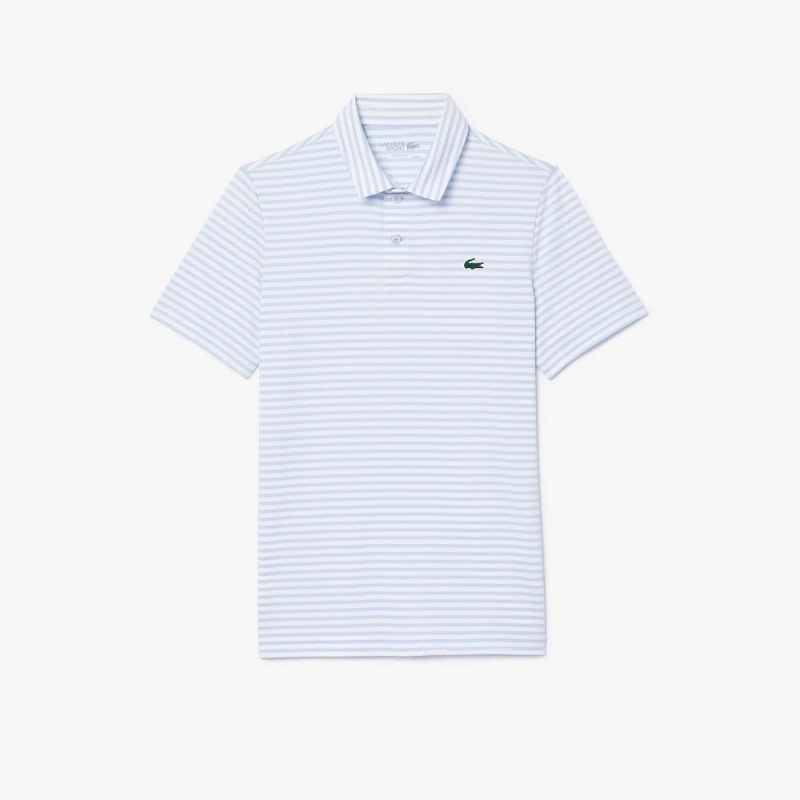 Men's Lacoste Ultra-Dry Golf Polo Shirts Light Blue White | HKB107468