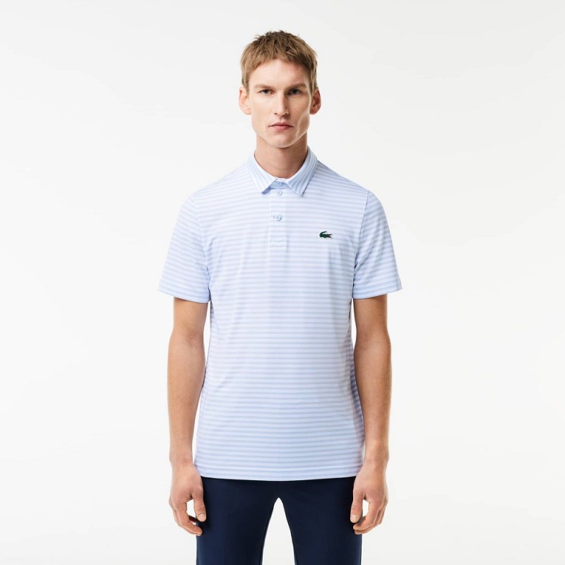 Men\'s Lacoste Ultra-Dry Golf Polo Shirts Light Blue White | HKB107468