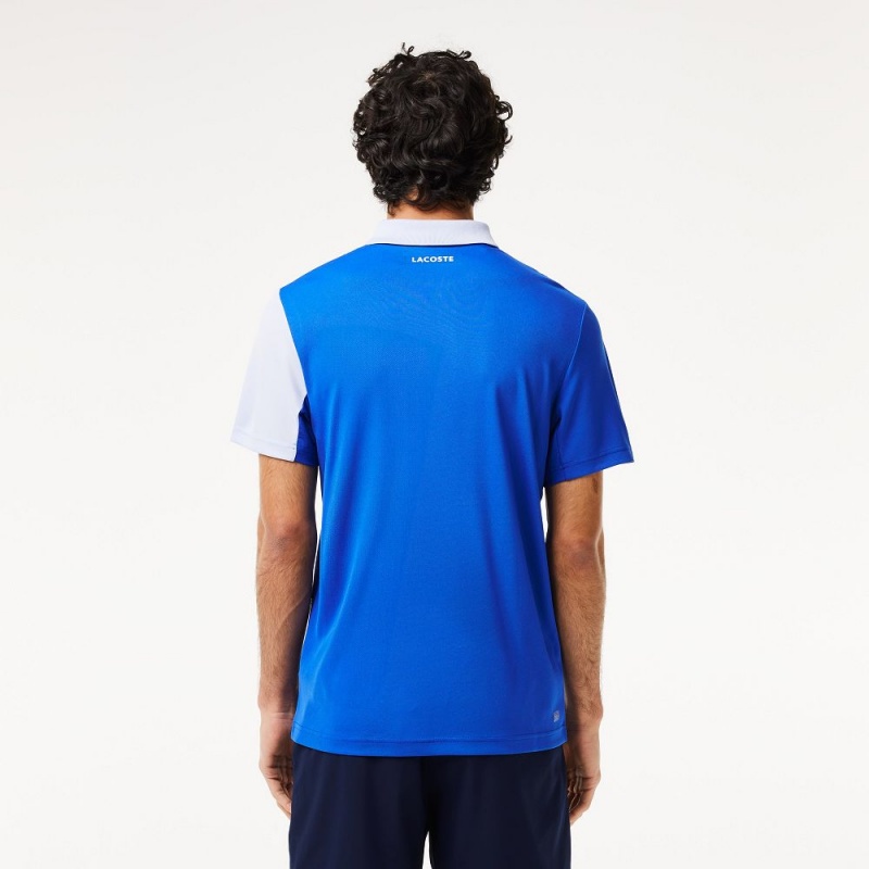 Men's Lacoste Ultra-Dry Piqué Tennis Polo Shirts Blue Light Blue | DYX715832