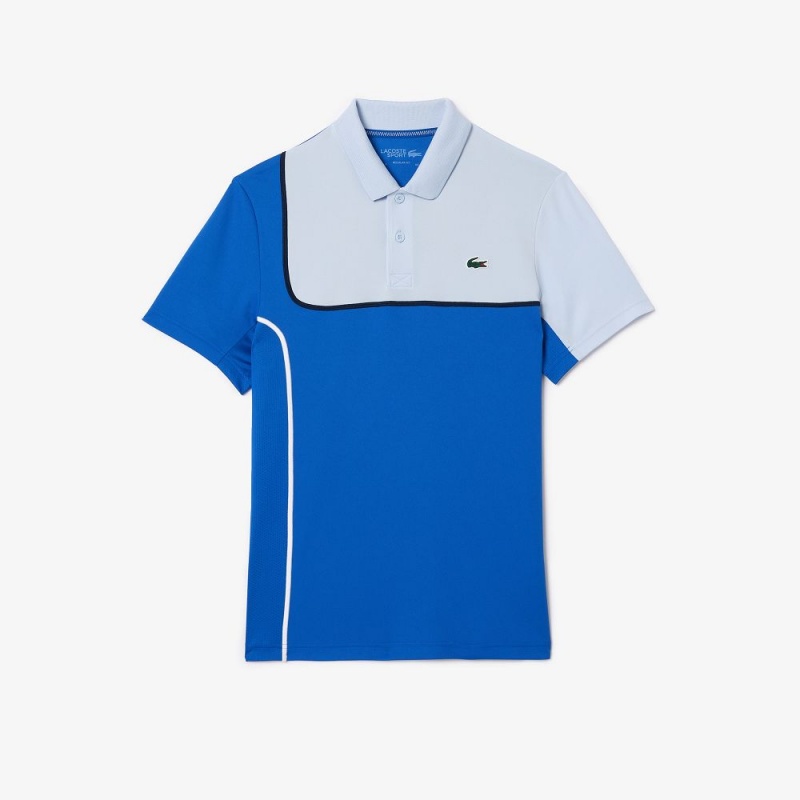 Men's Lacoste Ultra-Dry Piqué Tennis Polo Shirts Blue Light Blue | DYX715832