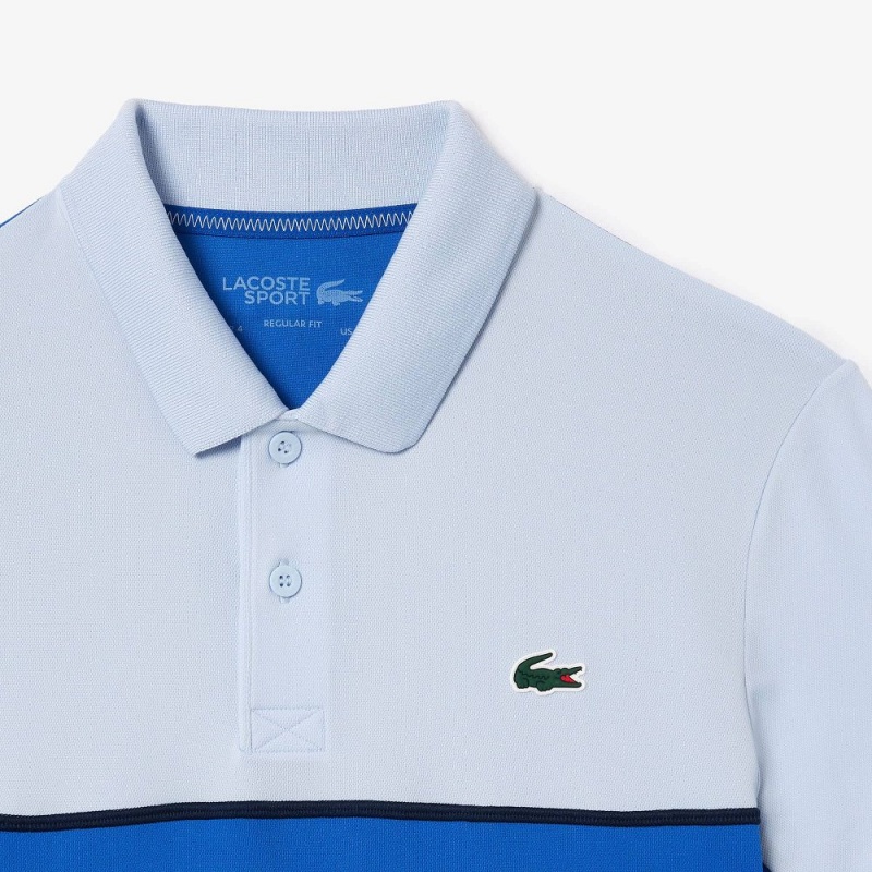 Men's Lacoste Ultra-Dry Piqué Tennis Polo Shirts Blue Light Blue | DYX715832