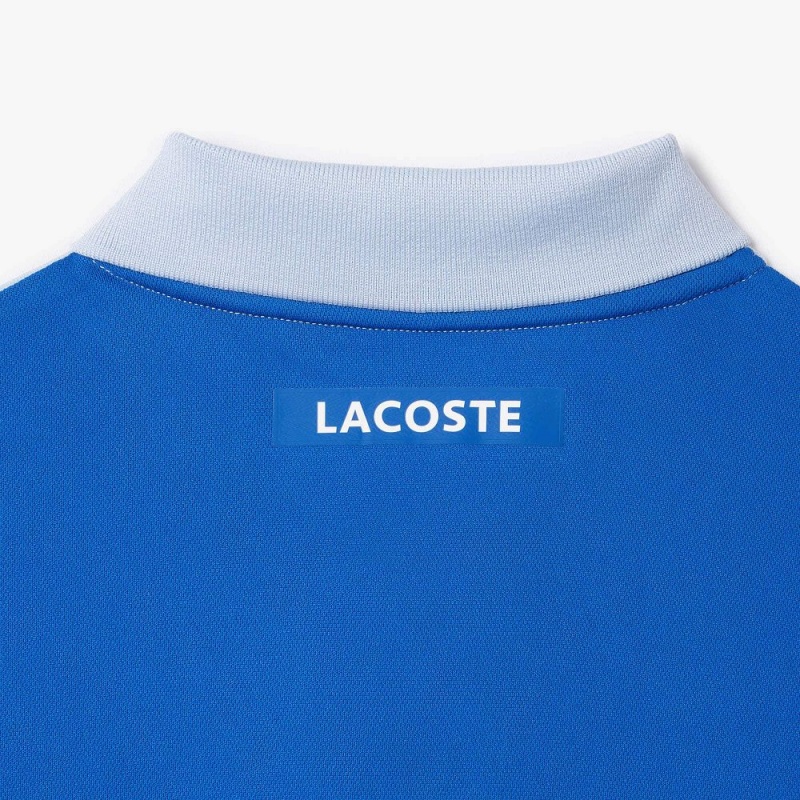 Men's Lacoste Ultra-Dry Piqué Tennis Polo Shirts Blue Light Blue | DYX715832