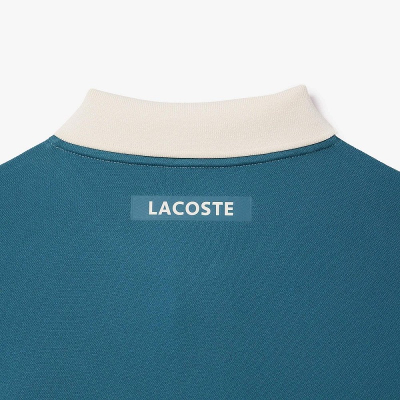 Men's Lacoste Ultra-Dry Piqué Tennis Polo Shirts Blue White | IUJ532860