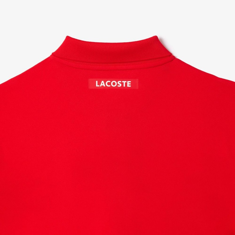 Men's Lacoste Ultra-Dry Piqué Tennis Polo Shirts Red | FPJ075394