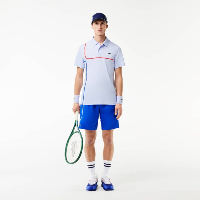 Men's Lacoste Ultra-Dry Piqué Tennis Polo Shirts Light Blue | WYB894562