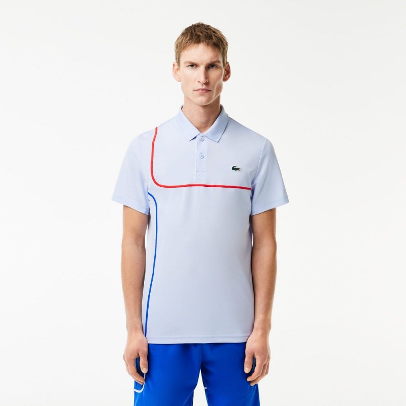 Men\'s Lacoste Ultra-Dry Piqué Tennis Polo Shirts Light Blue | WYB894562