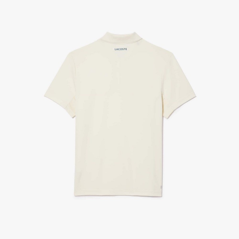 Men's Lacoste Ultra-Dry Piqué Tennis Polo Shirts White | FND287039