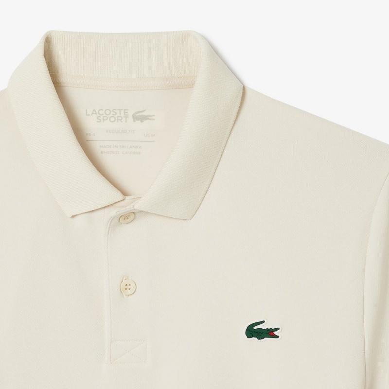 Men's Lacoste Ultra-Dry Piqué Tennis Polo Shirts White | FND287039