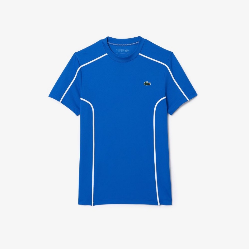 Men's Lacoste Ultra-Dry Piqué Tennis T-Shirt Ladigue blue | QBV896352