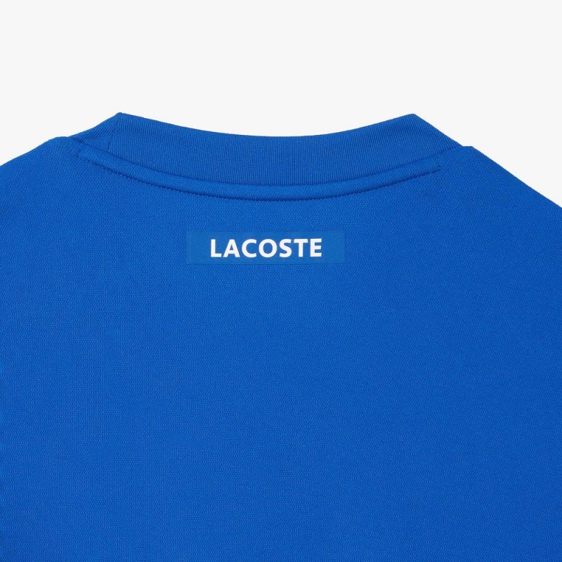 Men's Lacoste Ultra-Dry Piqué Tennis T-Shirt Ladigue blue | QBV896352