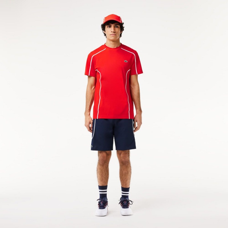 Men's Lacoste Ultra-Dry Piqué Tennis T-Shirt Red currant | IJC029756