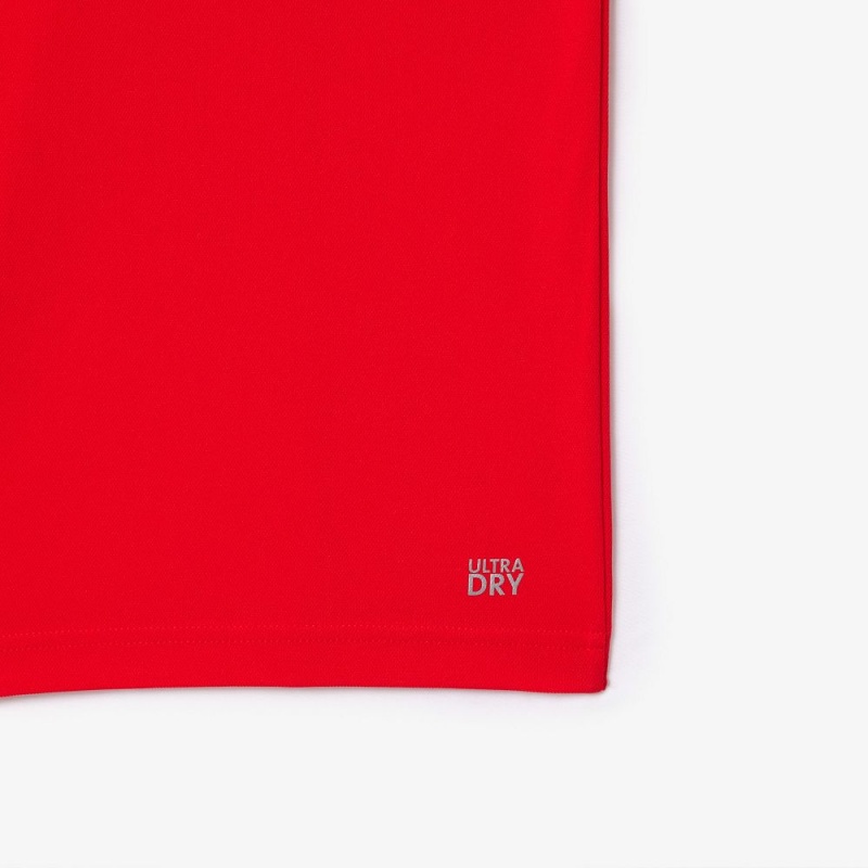 Men's Lacoste Ultra-Dry Piqué Tennis T-Shirt Red currant | IJC029756