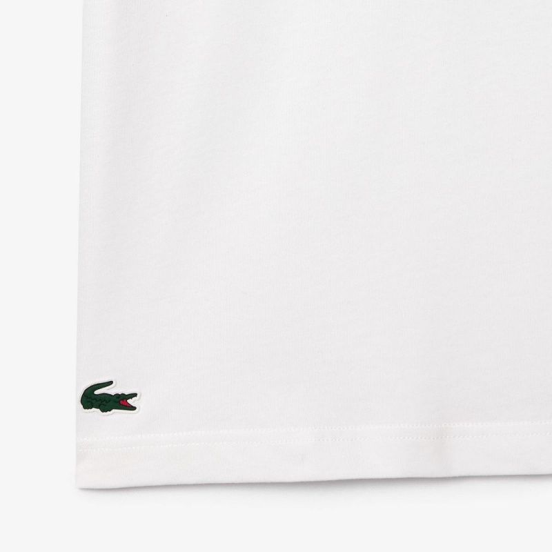 Men's Lacoste Ultra-Dry Printed Sport T-Shirt White | CLW207934