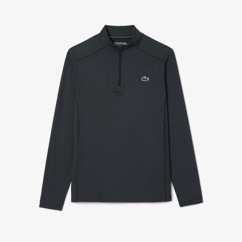 Men's Lacoste Ultra-Dry Quarter-Zip Sweatshirt Grey Chine | MUV871963