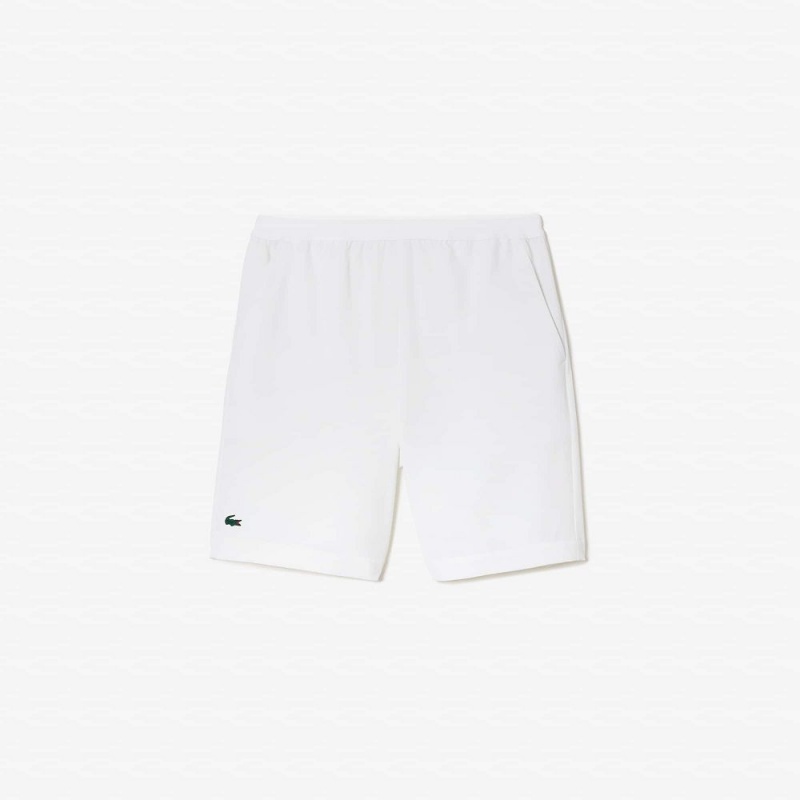 Men's Lacoste Ultra-Dry Regular Fit Tennis Shorts White | PYQ294375