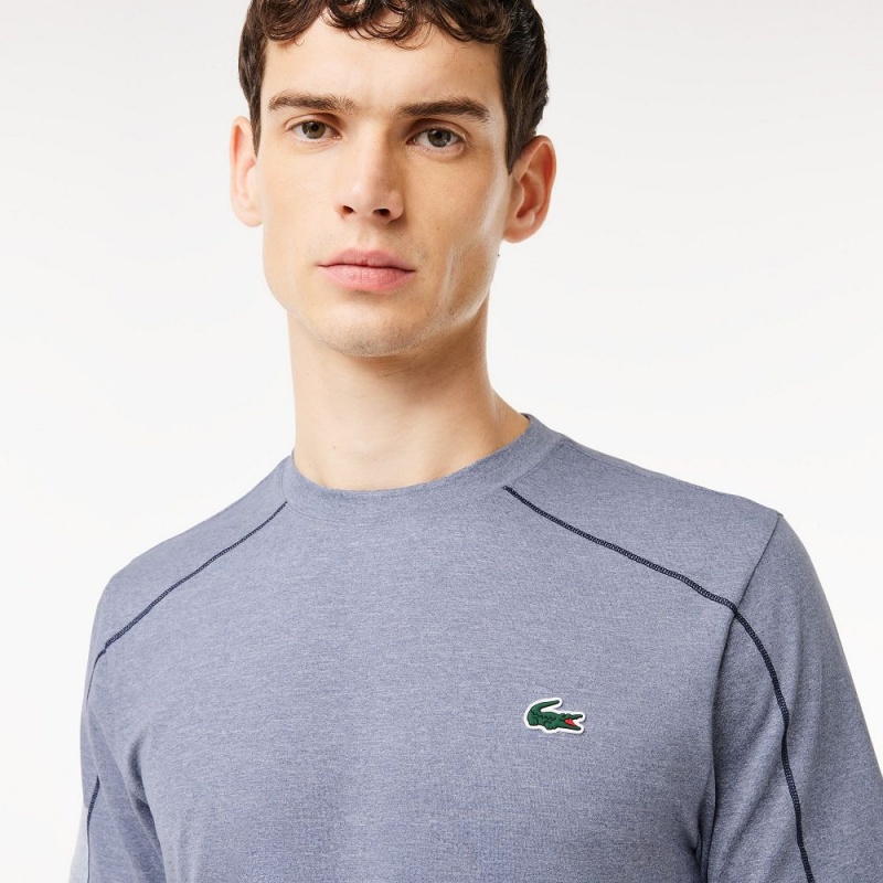 Men's Lacoste Ultra-Dry Stretch Sport T-Shirt Blue Chine | RLP753014