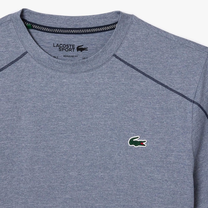 Men's Lacoste Ultra-Dry Stretch Sport T-Shirt Blue Chine | RLP753014