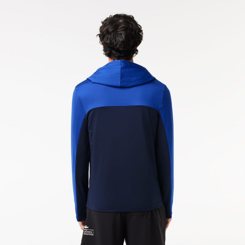 Men's Lacoste Ultra-Dry Zip-Up Hoodie Navy Blue | UHY780536