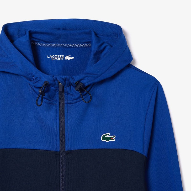 Men's Lacoste Ultra-Dry Zip-Up Hoodie Navy Blue | UHY780536