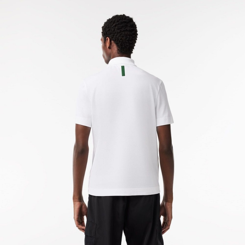 Men's Lacoste Ultralight Piqué Lacoste Movement Polo Shirts White | WZX865320