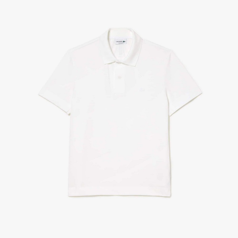 Men's Lacoste Ultralight Piqué Lacoste Movement Polo Shirts White | WZX865320