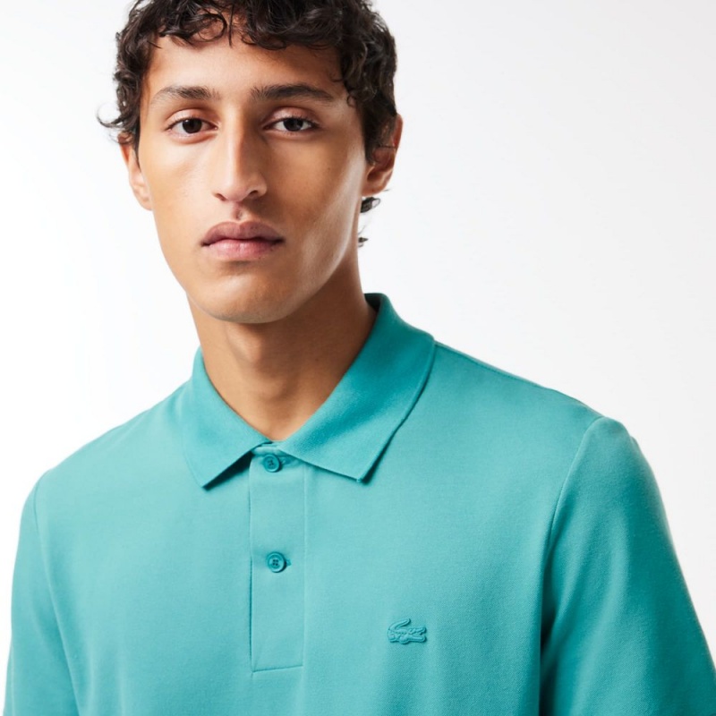 Men's Lacoste Ultralight Piqué Lacoste Movement Polo Shirts Blue | QLB125394