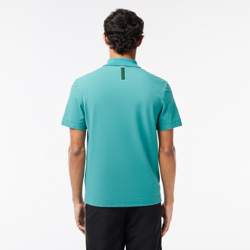 Men's Lacoste Ultralight Piqué Lacoste Movement Polo Shirts Blue | QLB125394