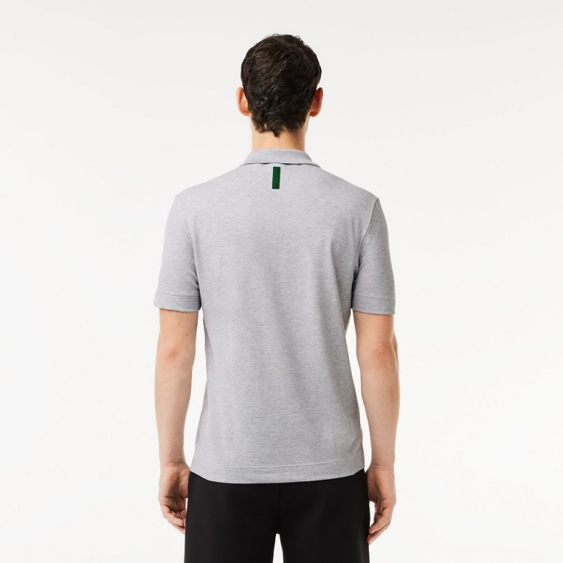 Men's Lacoste Ultralight Piqué Lacoste Movement Polo Shirts Grey Chine | DCR012763