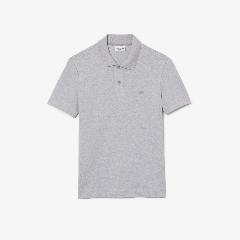 Men's Lacoste Ultralight Piqué Lacoste Movement Polo Shirts Grey Chine | DCR012763