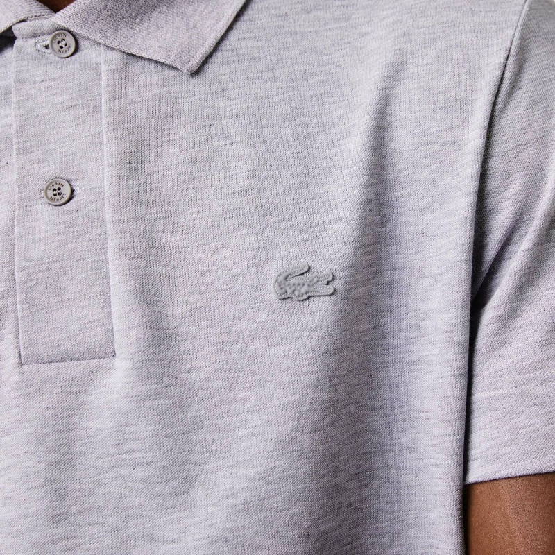 Men's Lacoste Ultralight Piqué Lacoste Movement Polo Shirts Grey Chine | DCR012763