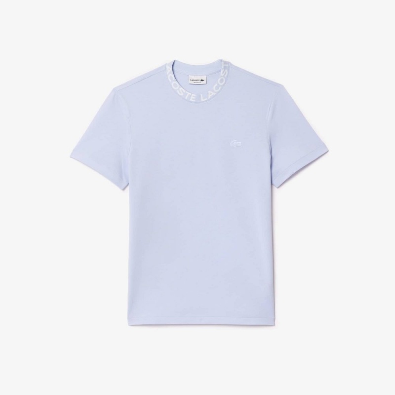 Men's Lacoste Ultralight Piqué Logo Jacquard Collar T-Shirt Phoenix blue | SPX618972