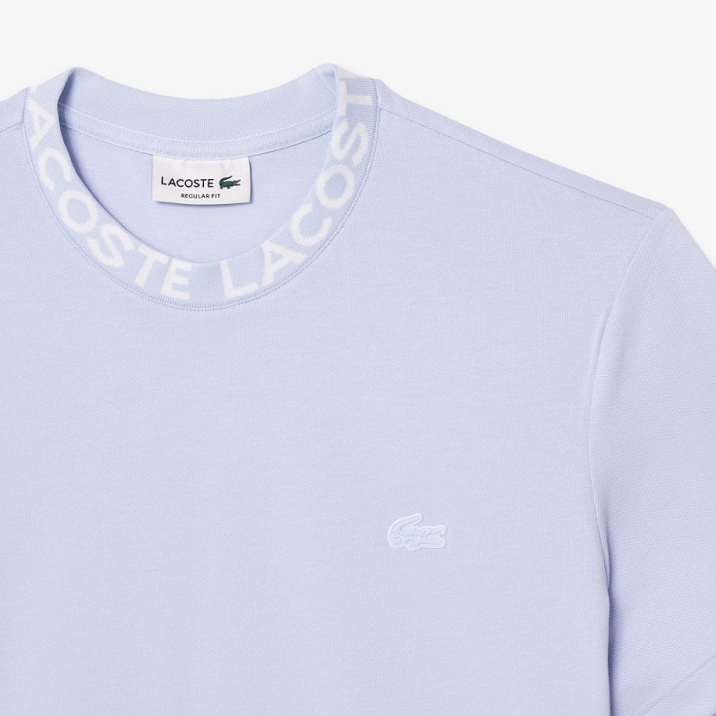 Men's Lacoste Ultralight Piqué Logo Jacquard Collar T-Shirt Phoenix blue | SPX618972