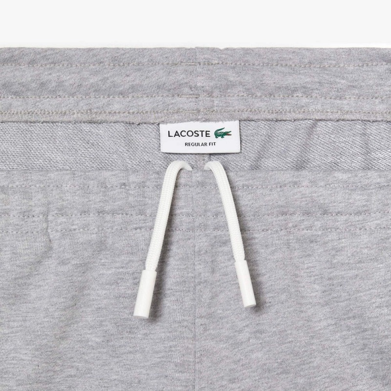 Men's Lacoste Unbrushed Cotton Fleece Shorts Grey Chine | XAT802914