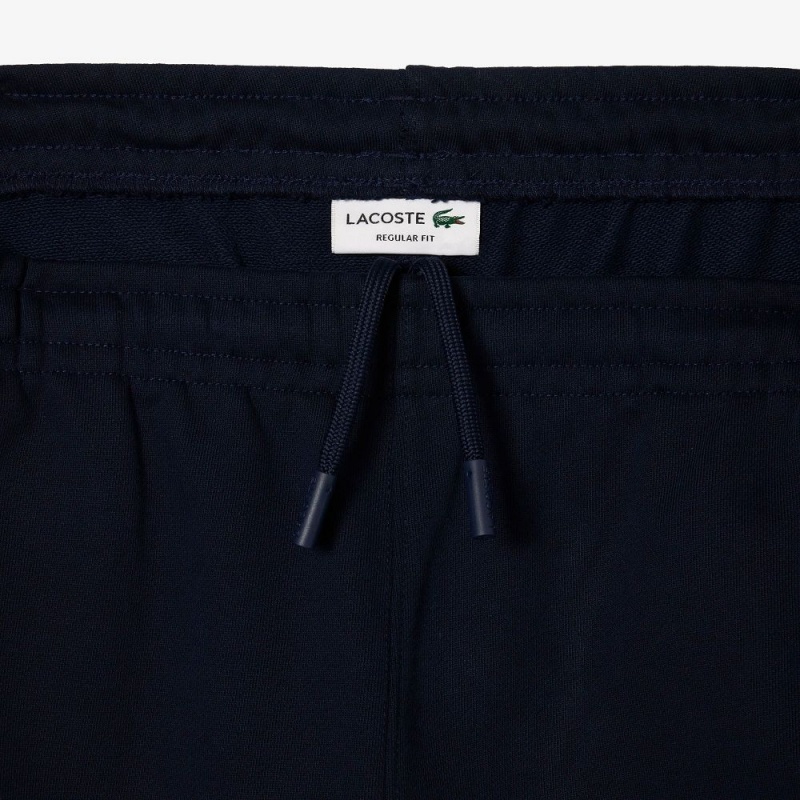 Men's Lacoste Unbrushed Cotton Fleece Shorts Navy Blue | XSZ904281