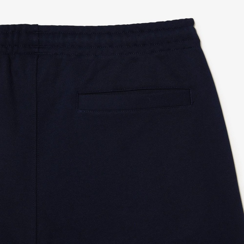 Men's Lacoste Unbrushed Cotton Fleece Shorts Navy Blue | XSZ904281