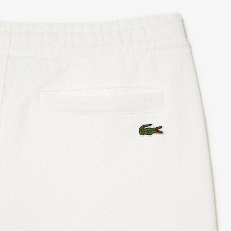 Men's Lacoste Unbrushed Fleece Sweatpants White | BVY897235