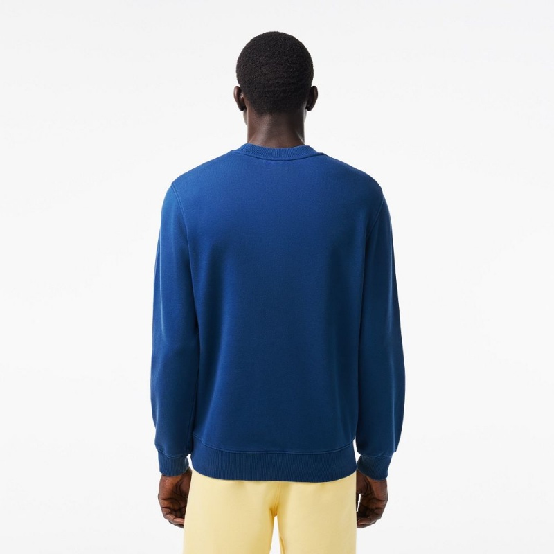 Men's Lacoste Washed Effect Ombré Print Sweatshirt Blue | PMY083154