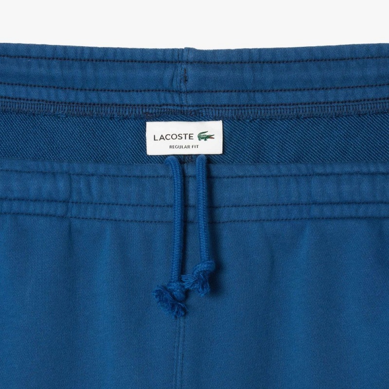 Men's Lacoste Washed Effect Printed Shorts Blue | OCZ935876