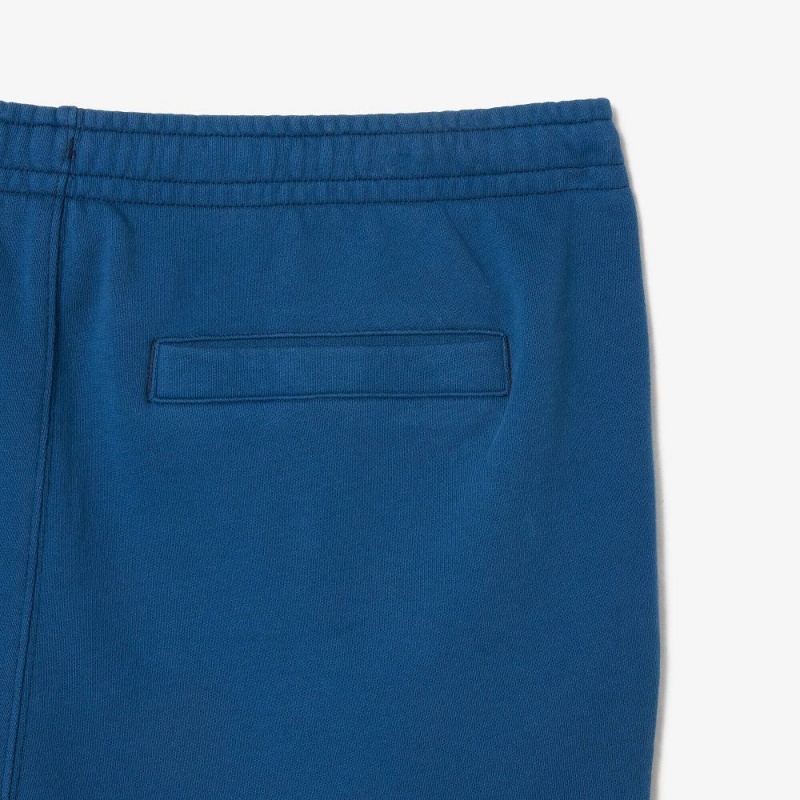 Men's Lacoste Washed Effect Printed Shorts Blue | OCZ935876