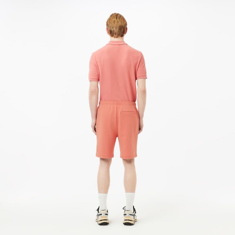 Men's Lacoste Washed Effect Printed Shorts Pink | WEJ982674