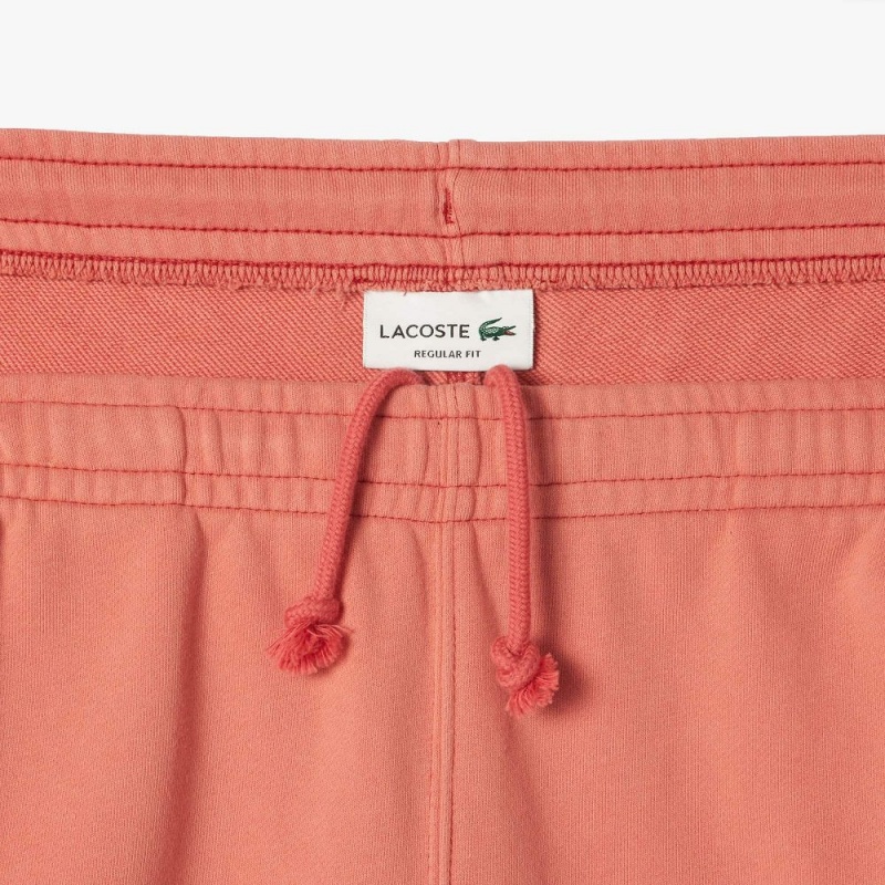 Men's Lacoste Washed Effect Printed Shorts Pink | WEJ982674